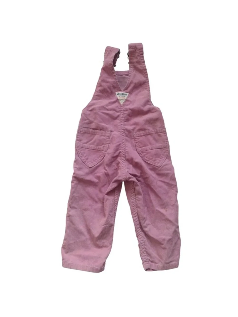 OshKosh B'Gosh Girls Overalls 2T Set of 2 Floral Purple Heavy Duty Play Coverall